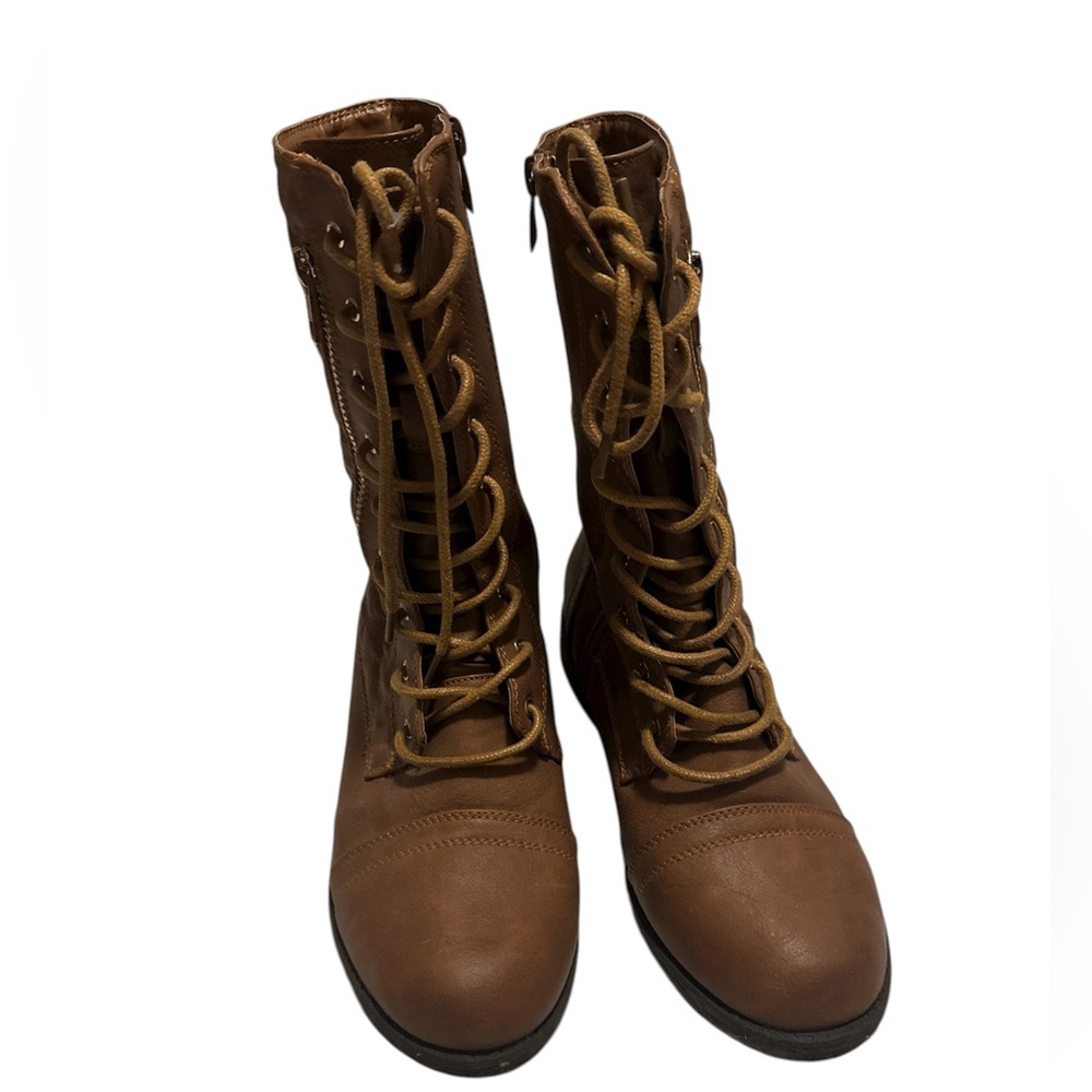 Brown Lace-Up Women's Boots